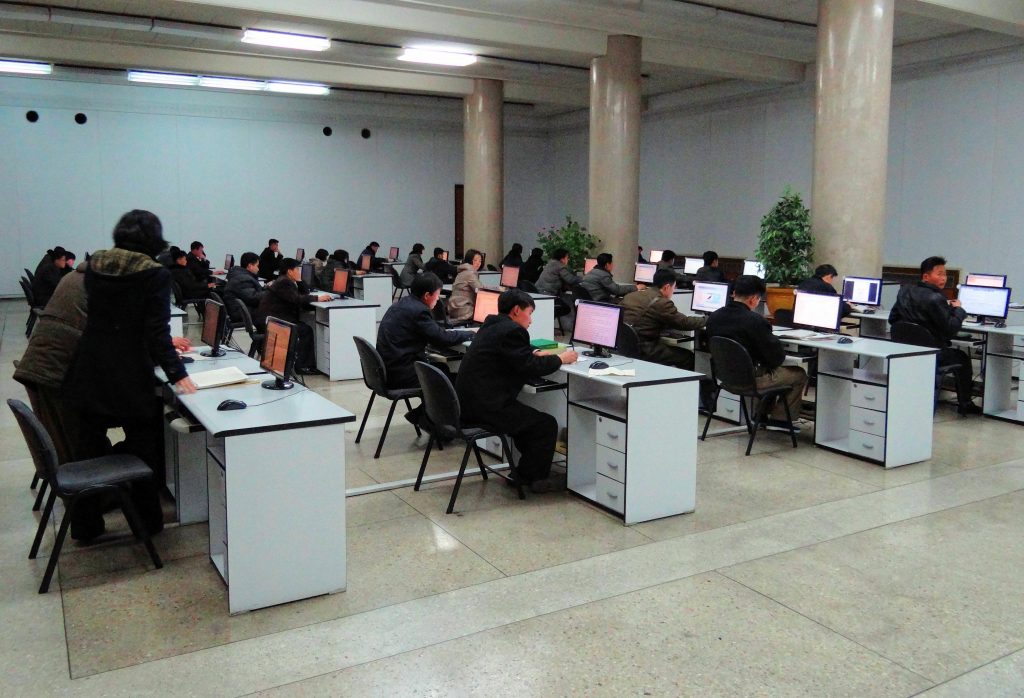 A computer room inside the Grand People's Study House, Central Pyongyang