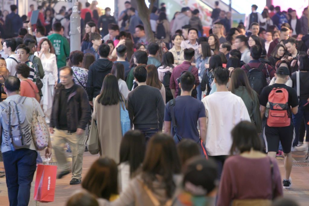 Busy crowds in China