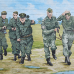 A mural featuring the cast of Dad's Army